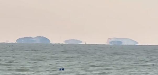 蓬萊海面雪后現海滋奇觀